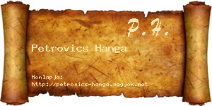 Petrovics Hanga névjegykártya